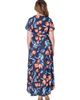 24seven Comfort Apparel 24seven Comfort Apparel Floral V-Neck Belted High Low Faux Wrap Dress - 3