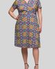 24seven Comfort Apparel 24seven Comfort Apparel Floral Wrap Front Knit Midi Dress - 1