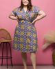 24seven Comfort Apparel 24seven Comfort Apparel Floral Wrap Front Knit Midi Dress - 5