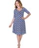 24seven Comfort Apparel 24seven Comfort Apparel Geometric Print Knee Length Elbow Sleeve Dress - 1