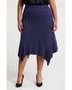 24seven Comfort Apparel 24seven Comfort Apparel Handkerchief Hem Jersey Midi Skirt - 1