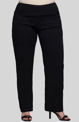 24seven Comfort Apparel 24seven Comfort Apparel High Waist Straight Leg Pants