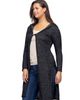24seven Comfort Apparel 24seven Comfort Apparel Knee Length Long Sleeve Hooded Womens Cardigan Shrug - 2