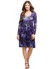 24seven Comfort Apparel 24seven Comfort Apparel Long Sleeve Empire Waist Dress Print - 1