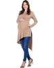 24seven Comfort Apparel 24seven Comfort Apparel Long Sleeve Knee Length Asymmetrical Maternity Tunic Top - 1