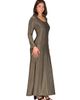 24seven Comfort Apparel 24seven Comfort Apparel Long Sleeve Scoop Neck Shimmery Fabric Maxi Dress - 2