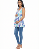 24seven Comfort Apparel 24seven Comfort Apparel Matenity Abstract Scoop Neck Tunic Tank Top - 2