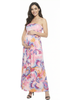 24seven Comfort Apparel 24seven Comfort Apparel Maternity Abstract A-Line Strapless Pocket Maxi Dress - 1