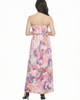 24seven Comfort Apparel 24seven Comfort Apparel Maternity Abstract A-Line Strapless Pocket Maxi Dress - 3