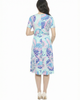 24seven Comfort Apparel 24seven Comfort Apparel Maternity Abstract V-Neck Short Sleeve A-Line Midi Dress - 3