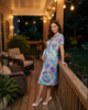 24seven Comfort Apparel 24seven Comfort Apparel Maternity Abstract V-Neck Short Sleeve A-Line Midi Dress - 5