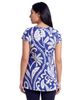 24seven Comfort Apparel 24seven Comfort Apparel Maternity Basic Paisley Print V-Neck Short Sleeve Flared Tunic Top - 3