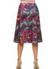 24seven Comfort Apparel 24seven Comfort Apparel Maternity Brown Paisley Print Elastic Waist Knee Length Skirt - 3