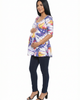 24seven Comfort Apparel 24seven Comfort Apparel Maternity Butterfly Scoop Neck Elbow Sleeve Tunic Top - 2