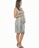 24seven Comfort Apparel 24seven Comfort Apparel Maternity Cheetah V-Neck Sleeveless Faux Wrap Tulip Hem Midi Dress - 2