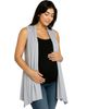 24seven Comfort Apparel 24seven Comfort Apparel Maternity Draped Open Front Sleeveless Cardigan - 2