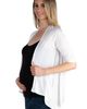 24seven Comfort Apparel 24seven Comfort Apparel Maternity Elbow Length Sleeve Open Cardigan - 2