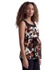 24seven Comfort Apparel 24seven Comfort Apparel Maternity Essential Cheetah Print Scoop Neck Sleeveless Waist Tie Top - 2