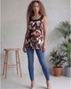 24seven Comfort Apparel 24seven Comfort Apparel Maternity Essential Cheetah Print Scoop Neck Sleeveless Waist Tie Top - 5