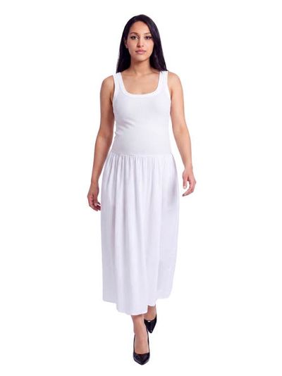 24seven Comfort Apparel 24seven Comfort Apparel Maternity Essential Sleeveless Scoop Neck A-Line Pocket Maxi Dress