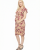 24seven Comfort Apparel 24seven Comfort Apparel Maternity Floral Faux Wrap Knee Length Dress - 2