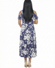 24seven Comfort Apparel 24seven Comfort Apparel Maternity Floral Ruffle Sleeve Cold Shoulder A-Line Maxi Dress - 3