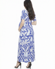 24seven Comfort Apparel 24seven Comfort Apparel Maternity Floral Scoop Neck Elbow Sleeve A-Line Maxi Dress - 3