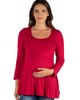 24seven Comfort Apparel 24seven Comfort Apparel Maternity Long Sleeve Swing Style Flared Tunic Top  - 1