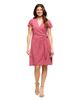 24seven Comfort Apparel 24seven Comfort Apparel Maternity Mandarin Collar Knee Length Wrap Dress - 1