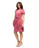 24seven Comfort Apparel 24seven Comfort Apparel Maternity Mandarin Collar Knee Length Wrap Dress - 2