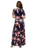 24seven Comfort Apparel 24seven Comfort Apparel Maternity Navy Floral Print Elbow Sleeve Casual A-Line Maxi Dress - 3