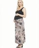 24seven Comfort Apparel 24seven Comfort Apparel Maternity Paisley Elastic Waist A-Line Maxi Skirt - 2