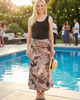 24seven Comfort Apparel 24seven Comfort Apparel Maternity Paisley Elastic Waist A-Line Maxi Skirt - 5