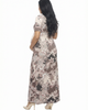 24seven Comfort Apparel 24seven Comfort Apparel Maternity Paisley Scoop Neck Elbow Sleeve A-Line Maxi Dress - 3