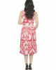 24seven Comfort Apparel 24seven Comfort Apparel Maternity Paisley V-Neck Sleeveless Pleated Pocket Midi Fit N Flare Dress - 3