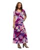 24seven Comfort Apparel 24seven Comfort Apparel Maternity Purple Floral Print Elbow Sleeve Casual A-Line Maxi Dr - 2