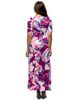 24seven Comfort Apparel 24seven Comfort Apparel Maternity Purple Floral Print Elbow Sleeve Casual A-Line Maxi Dr - 3
