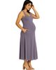 24seven Comfort Apparel 24seven Comfort Apparel Maternity Scoop Neck Sleeveless Maxi Dress with Pockets - 2