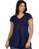 24seven Comfort Apparel 24seven Comfort Apparel Maternity Short Sleeve Flared Tunic Top - 1