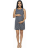 24seven Comfort Apparel 24seven Comfort Apparel Maternity Striped Round Neck Sleeveless A-Line Mini Shift Dress - 1