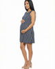 24seven Comfort Apparel 24seven Comfort Apparel Maternity Striped Round Neck Sleeveless A-Line Mini Shift Dress - 2