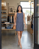 24seven Comfort Apparel 24seven Comfort Apparel Maternity Striped Round Neck Sleeveless A-Line Mini Shift Dress - 5