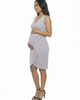 24seven Comfort Apparel 24seven Comfort Apparel Maternity V-Neck Sleeveless Faux Wrap Tulip Hem Midi Dress - 2