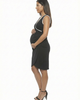 24seven Comfort Apparel 24seven Comfort Apparel Maternity V-Neck Sleeveless Faux Wrap Tulip Hemline Midi Dress - 2