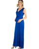 24seven Comfort Apparel 24seven Comfort Apparel Maternity V-Neck Sleeveless Maxi Dress with Belt - 2