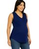 24seven Comfort Apparel 24seven Comfort Apparel Maternity V-Neck Tunic Tank Top with Round Hemline - 2