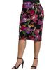24seven Comfort Apparel 24seven Comfort Apparel Multi Floral Print Midi Pencil Skirt - 2