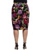 24seven Comfort Apparel 24seven Comfort Apparel Multi Floral Print Midi Pencil Skirt - 3