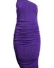 24seven Comfort Apparel 24seven Comfort Apparel One-Shoulder Asymmetric Body-Con Midi Dress - 5