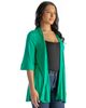 24seven Comfort Apparel 24seven Comfort Apparel Open Front Elbow Length Sleeve Cardigan - 2